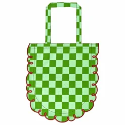 Best Tote Bag en coton vichy Dama Verde | Femme Cabas