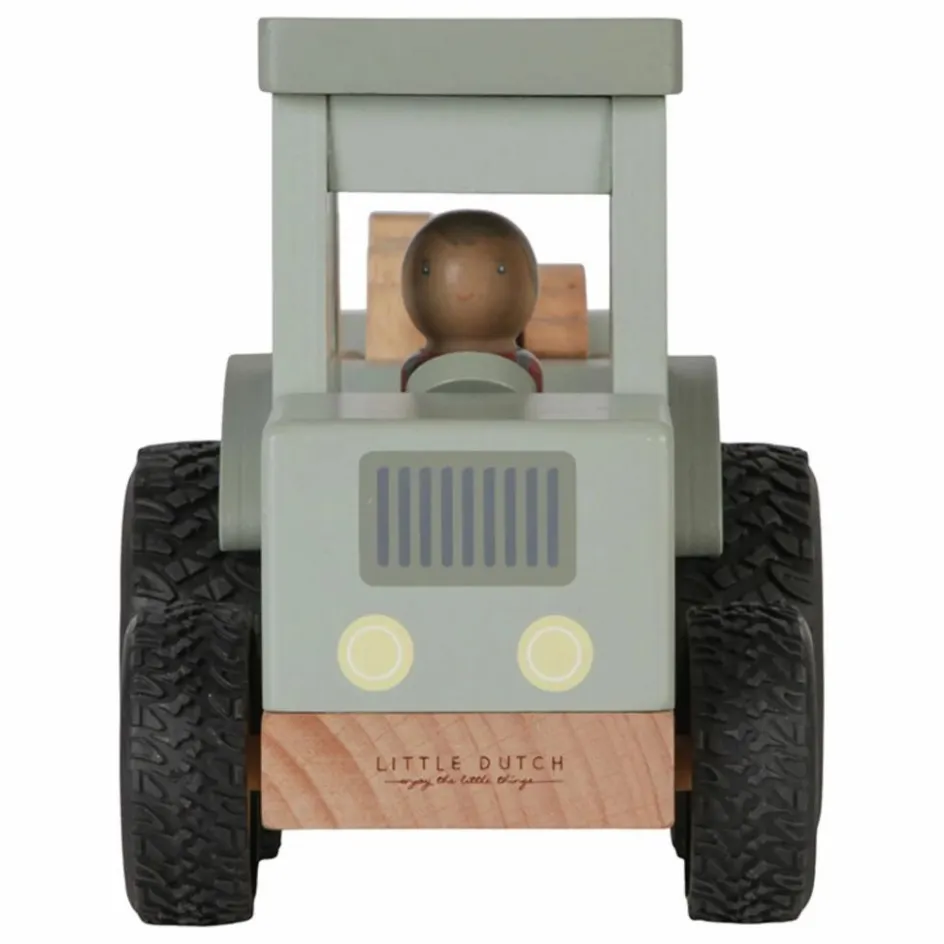 Little Dutch Tracteur avec remorque en bois FSC - Little Farm| Garages, Circuits