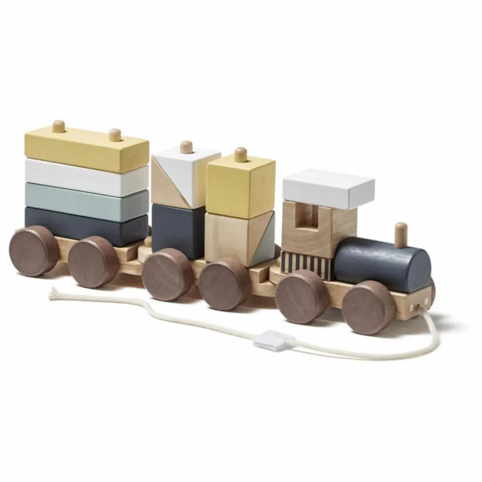 Online Kid's Concept Train avec cubes empilables en bois Multicolore