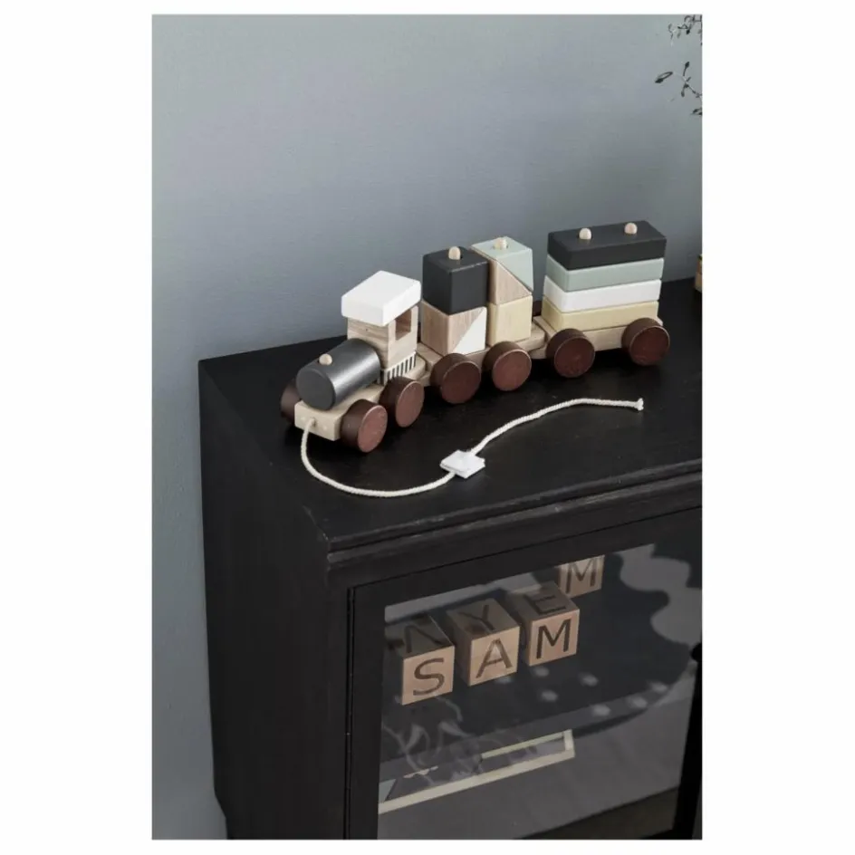 Online Kid's Concept Train avec cubes empilables en bois Multicolore