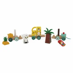 Janod Train Tropical à tirer| Jouets D'Éveil|Jouets D'Éveil