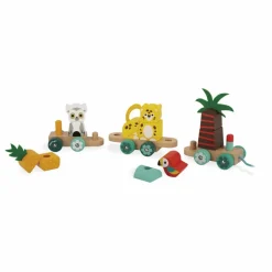 Janod Train Tropical à tirer| Jouets D'Éveil|Jouets D'Éveil