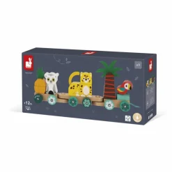 Janod Train Tropical à tirer| Jouets D'Éveil|Jouets D'Éveil