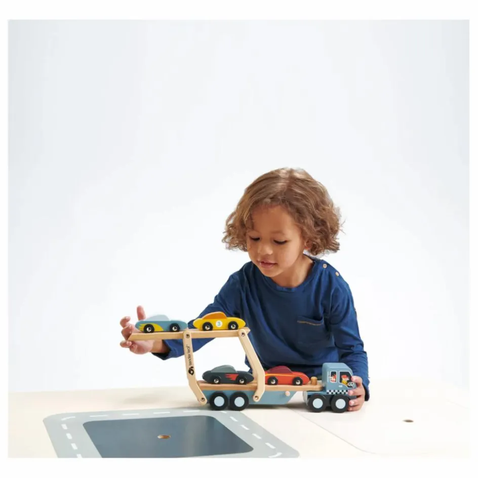 Online Tender Leaf Toys Transporteur de Voitures en bois Multicolore