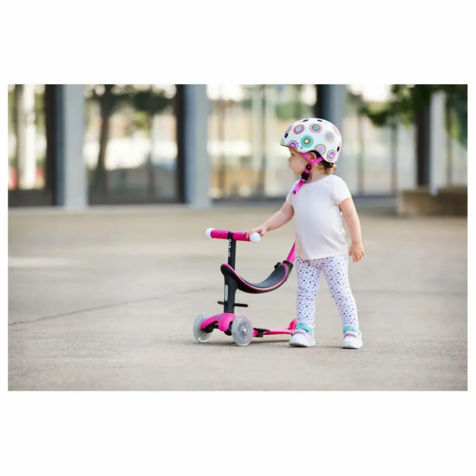 Sale Micro Trottinette Mini 3en1 Revolution Deluxe Magic LED | Rouge framboise