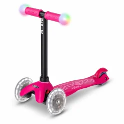 Sale Micro Trottinette Mini 3en1 Revolution Deluxe Magic LED | Rouge framboise