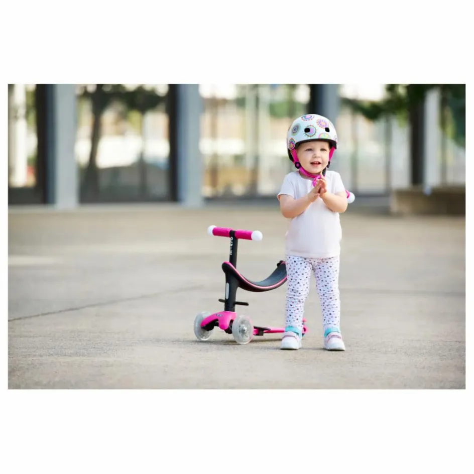 Sale Micro Trottinette Mini 3en1 Revolution Deluxe Magic LED | Rouge framboise