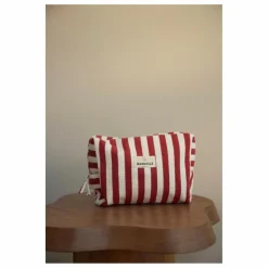 Gabrielle Paris Trousse de toilette à rayures | Rouge