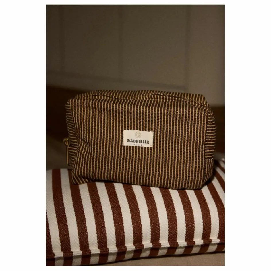 New Trousse de toilette à rayures en coton | Homme/Femme Voyage, Outdoor|Soins, Wellness