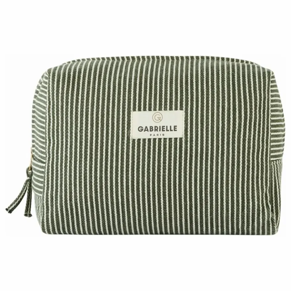 Outlet Gabrielle Paris Trousse de toilette à rayures en coton | Quartz