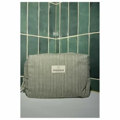 Outlet Gabrielle Paris Trousse de toilette à rayures en coton | Quartz