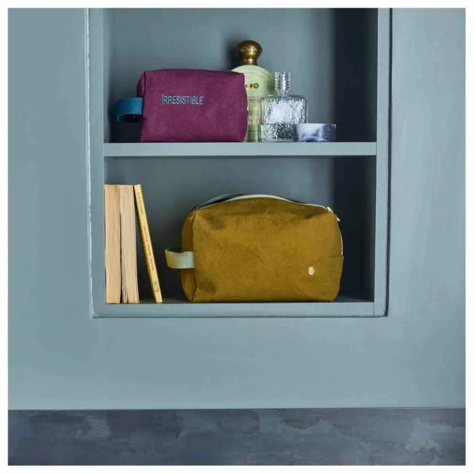 Sale La cerise sur le gâteau Trousse de toilette Cube en coton bio Iona | Gold