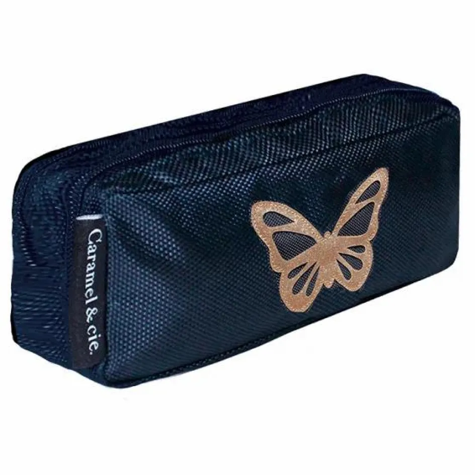 Sale Caramel & Cie Trousse Double Butterfly | Bleu marine