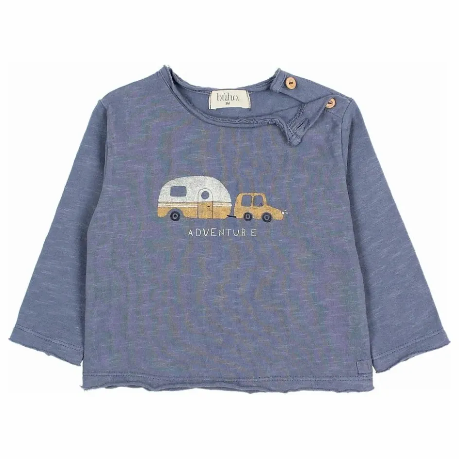 Outlet Búho T-shirt Adventure Coton Bio | Bleu gris