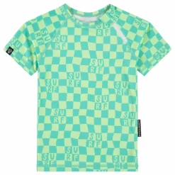 Clearance Beach & Bandits T-shirt Anti-UV Checkered Surf Fibres Recyclées | Vert