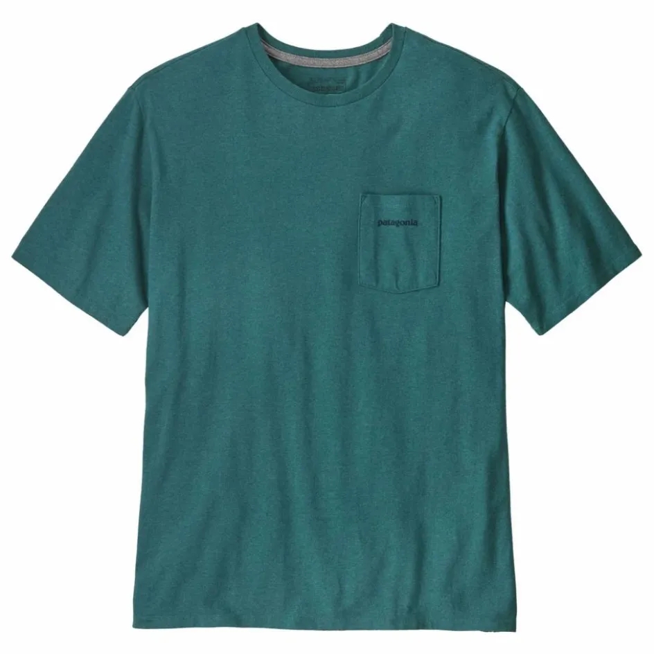Patagonia T-shirt Boardshort Logo Responsibili Fibres Recyclées | Bleu canard