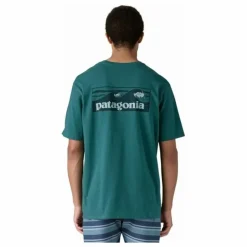 Patagonia T-shirt Boardshort Logo Responsibili Fibres Recyclées | Bleu canard