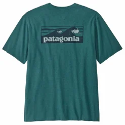 Patagonia T-shirt Boardshort Logo Responsibili Fibres Recyclées | Bleu canard