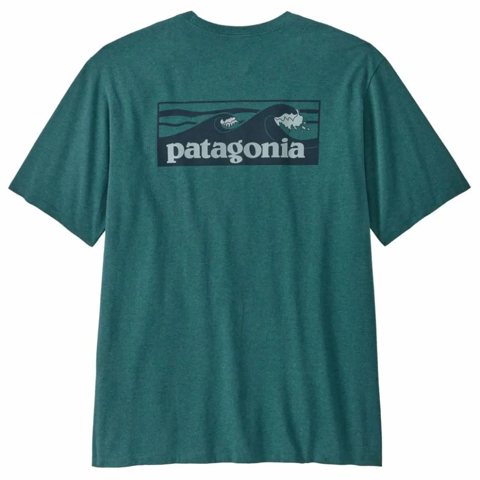 Patagonia T-shirt Boardshort Logo Responsibili Fibres Recyclées | Bleu canard