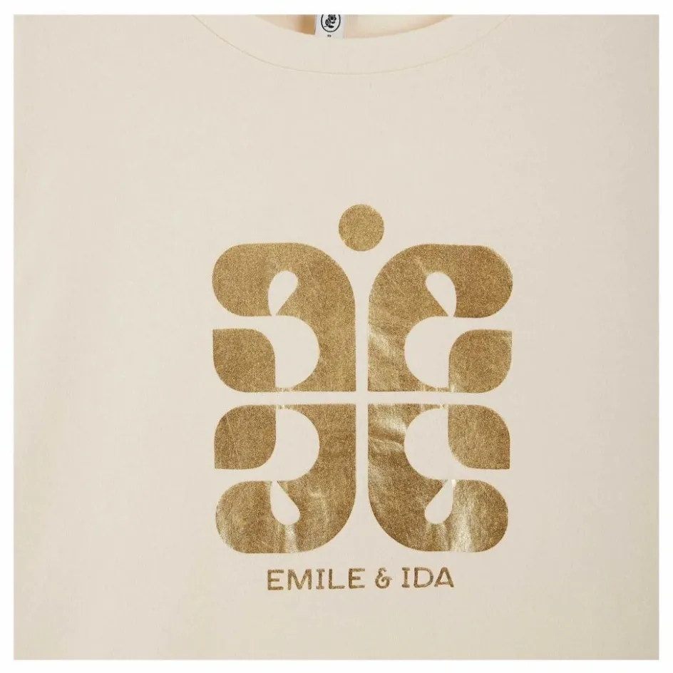 Sale Emile et Ida T-shirt Boris Coton Bio | Crème