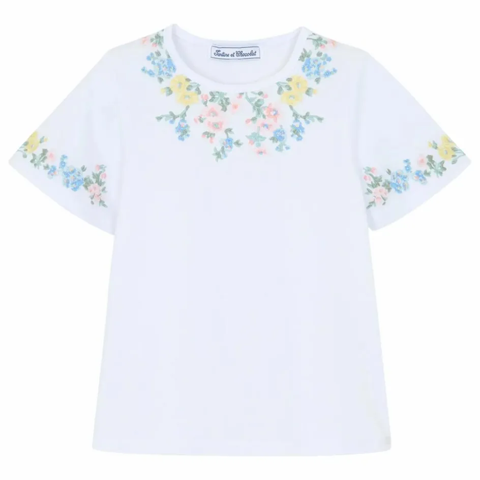 Hot Tartine et Chocolat T-shirt Brodé | Blanc