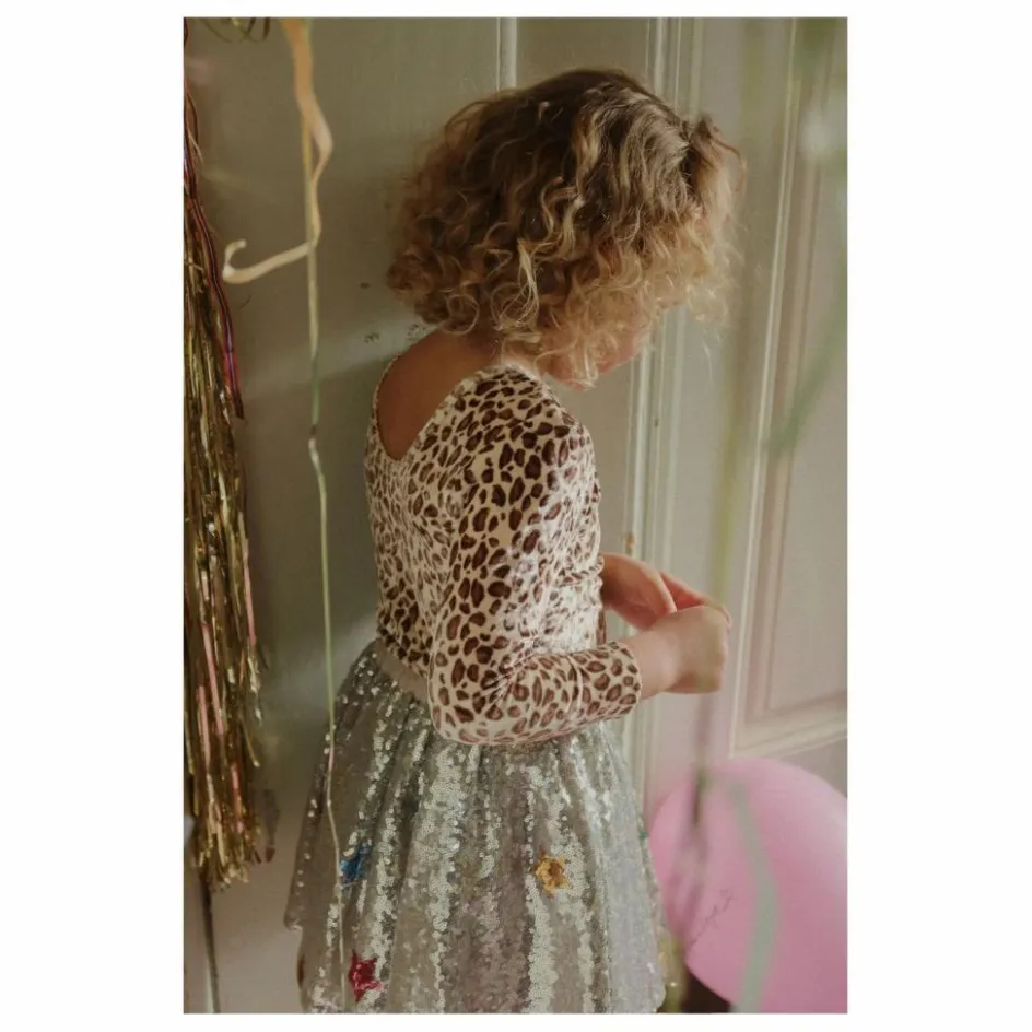 Enfant Konges Sløjd Blouses, T-Shirts*T-shirt Carlito Léopard Velours Fibres Recyclées |