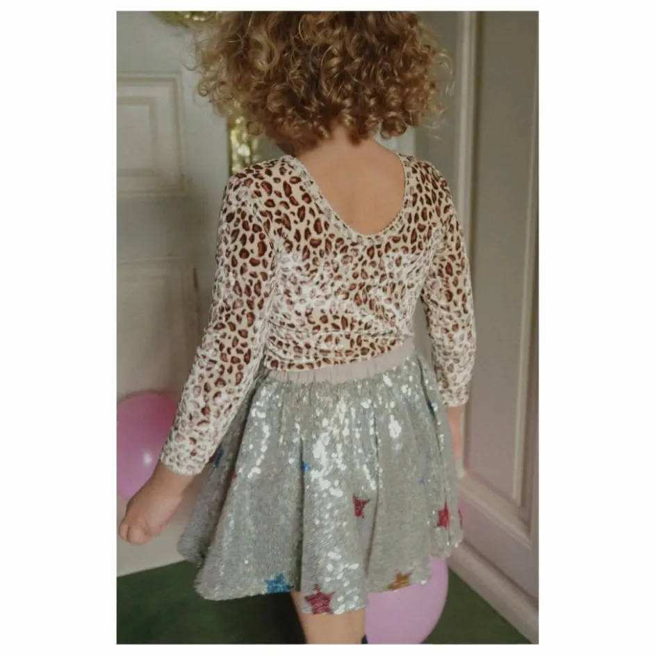 Enfant Konges Sløjd Blouses, T-Shirts*T-shirt Carlito Léopard Velours Fibres Recyclées |