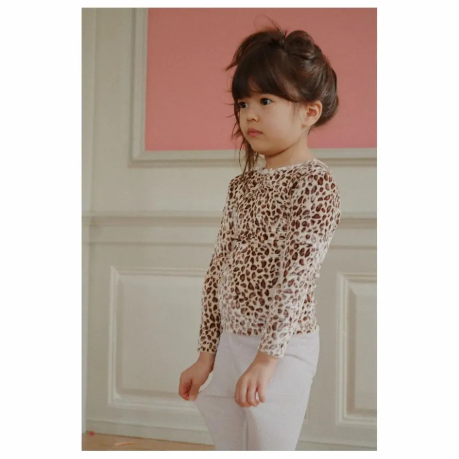 Enfant Konges Sløjd Blouses, T-Shirts*T-shirt Carlito Léopard Velours Fibres Recyclées |