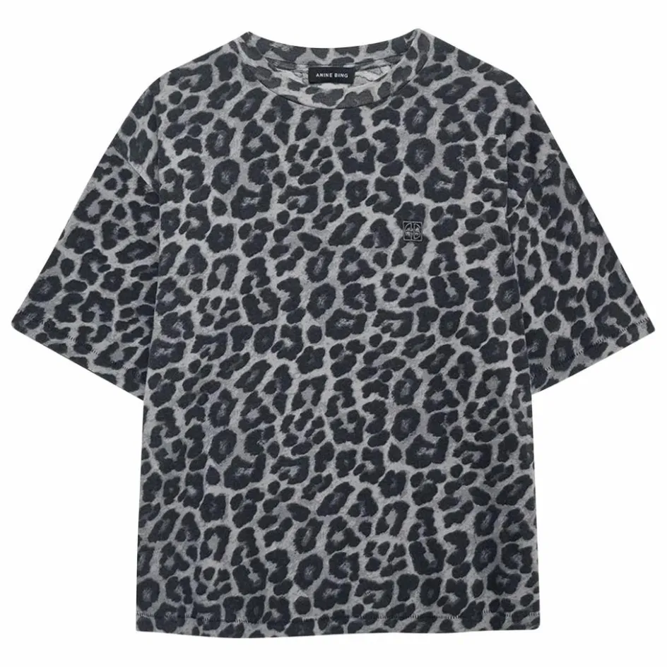 Anine Bing T-shirt Cohen Léopard Coton Bio ||Femme Tee-Shirts, Polos