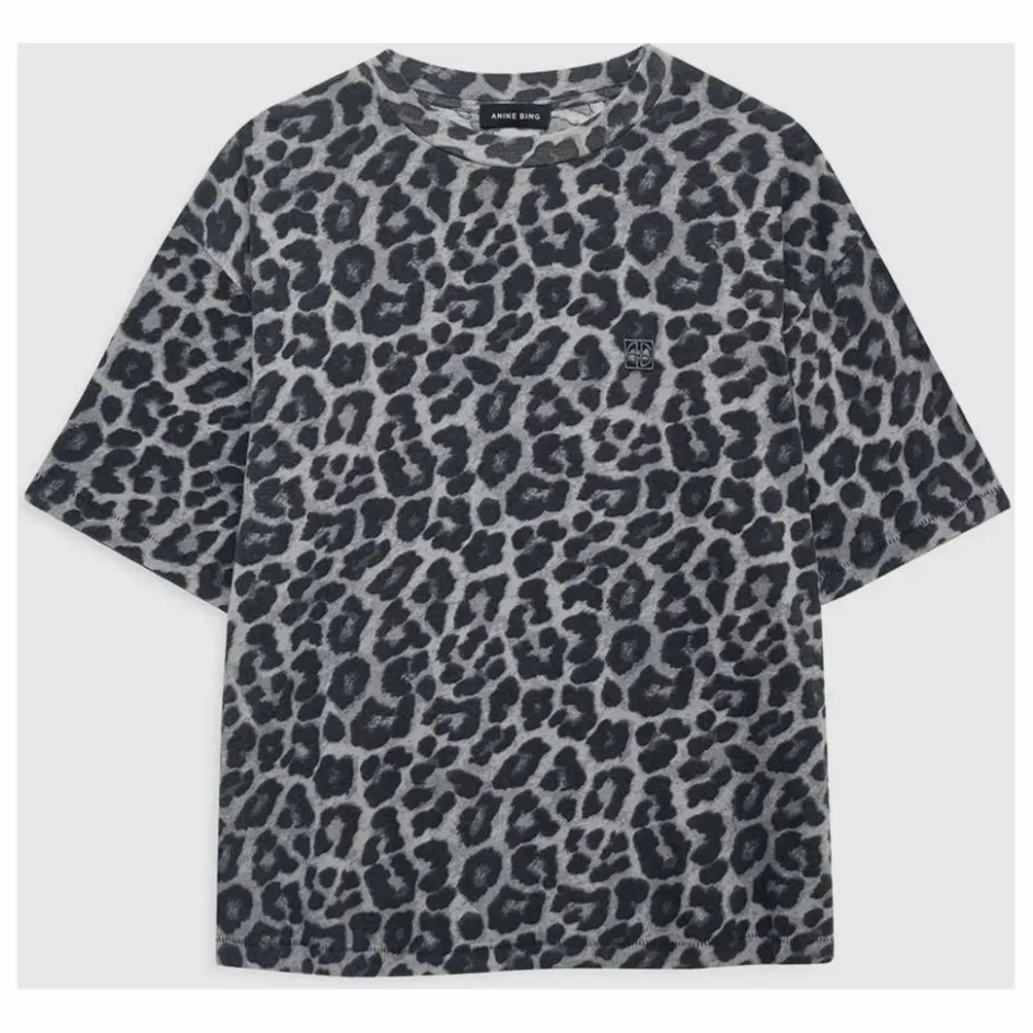 Anine Bing T-shirt Cohen Léopard Coton Bio ||Femme Tee-Shirts, Polos