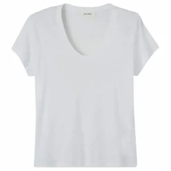 Discount American Vintage T-shirt Col U Jacksonville | Blanc