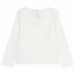 Clearance Petit Bateau T-shirt Col Volants Coton Bio | Blanc