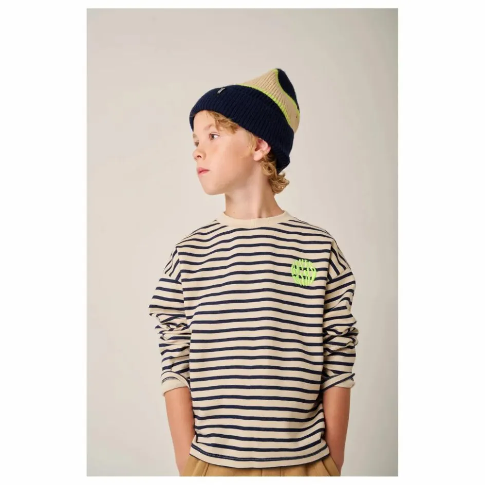 Sale Tumble N'Dry T-shirt Concrete Rayé Coton Bio | Bleu nuit
