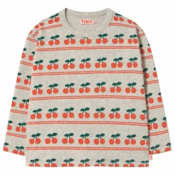 Outlet Tinycottons T-shirt Côtelé Cerises Coton Bio | Crème