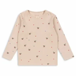 Sale Konges Sløjd T-shirt Côtelé Ella Cerises Coton Bio | Vieux Rose