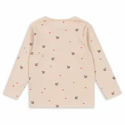 Sale Konges Sløjd T-shirt Côtelé Ella Cerises Coton Bio | Vieux Rose