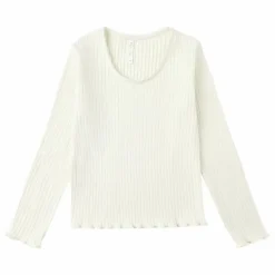Outlet Rylee + Cru T-shirt Côtelé Mini | Ivoire
