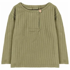 Online Studio Bohème T-shirt Côtelé Orso Coton Bio | Vert kaki clair