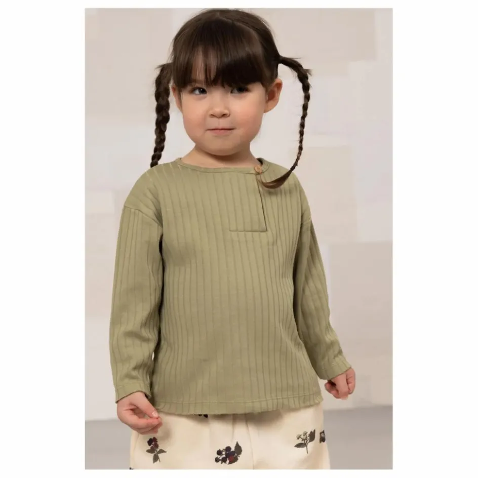 Online Studio Bohème T-shirt Côtelé Orso Coton Bio | Vert kaki clair