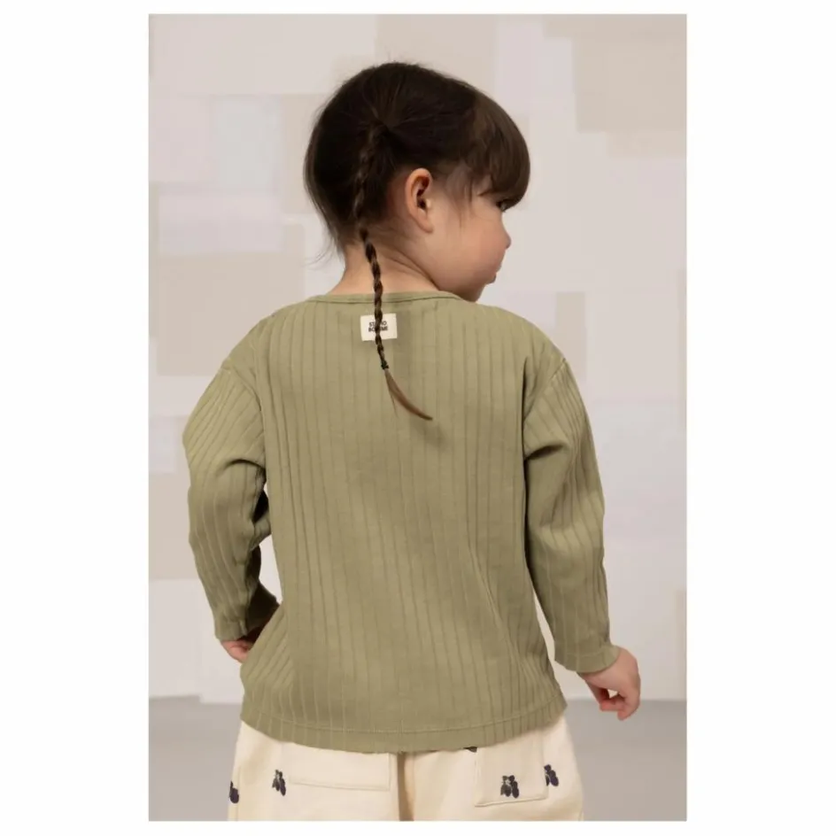 Online Studio Bohème T-shirt Côtelé Orso Coton Bio | Vert kaki clair