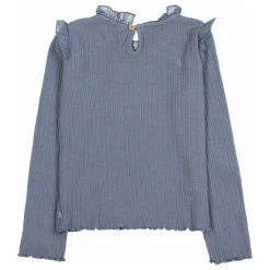 New Búho T-shirt Côtelé Volants | Bleu gris