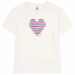 Petit Bateau T-Shirt Cœur Jersey Léger Bio ||Femme Tee-Shirts, Polos