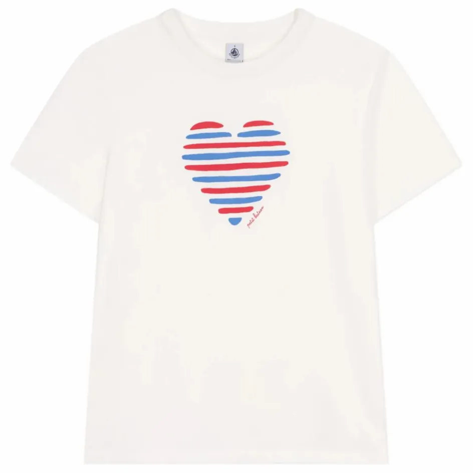 Petit Bateau T-Shirt Cœur Jersey Léger Bio ||Femme Tee-Shirts, Polos