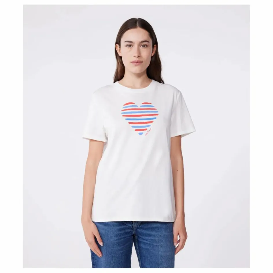 Petit Bateau T-Shirt Cœur Jersey Léger Bio ||Femme Tee-Shirts, Polos