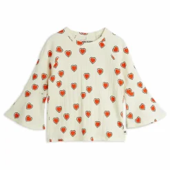 Outlet Mini Rodini T-shirt Cœurs Coton Bio | Ecru