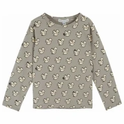 Sale Emile et Ida T-shirt Ecureuils Coton Bio | Gris clair