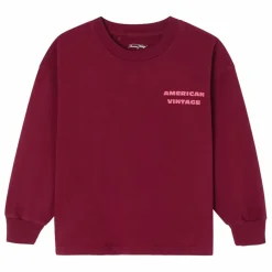 Clearance American Vintage T-Shirt Fizvalley | Bordeaux