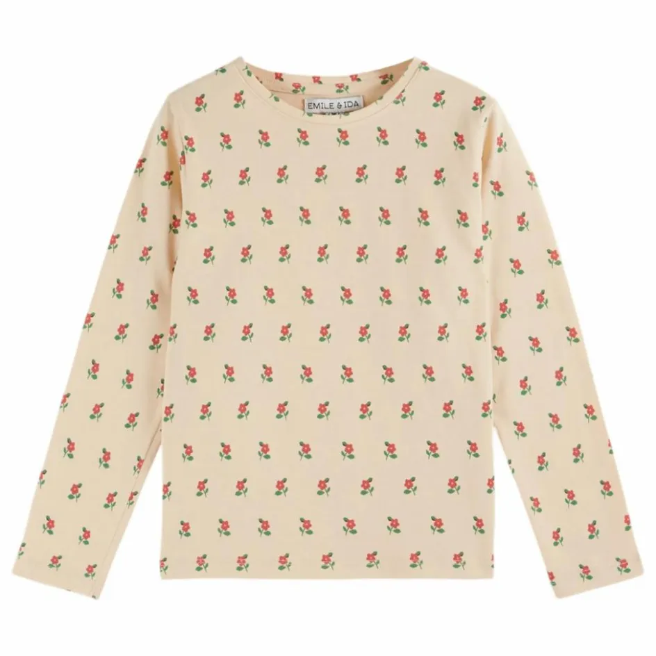Best Emile et Ida T-shirt Fleuri Coton Bio | Ecru