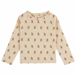 Best Emile et Ida T-shirt Fleuri Coton Bio | Ecru