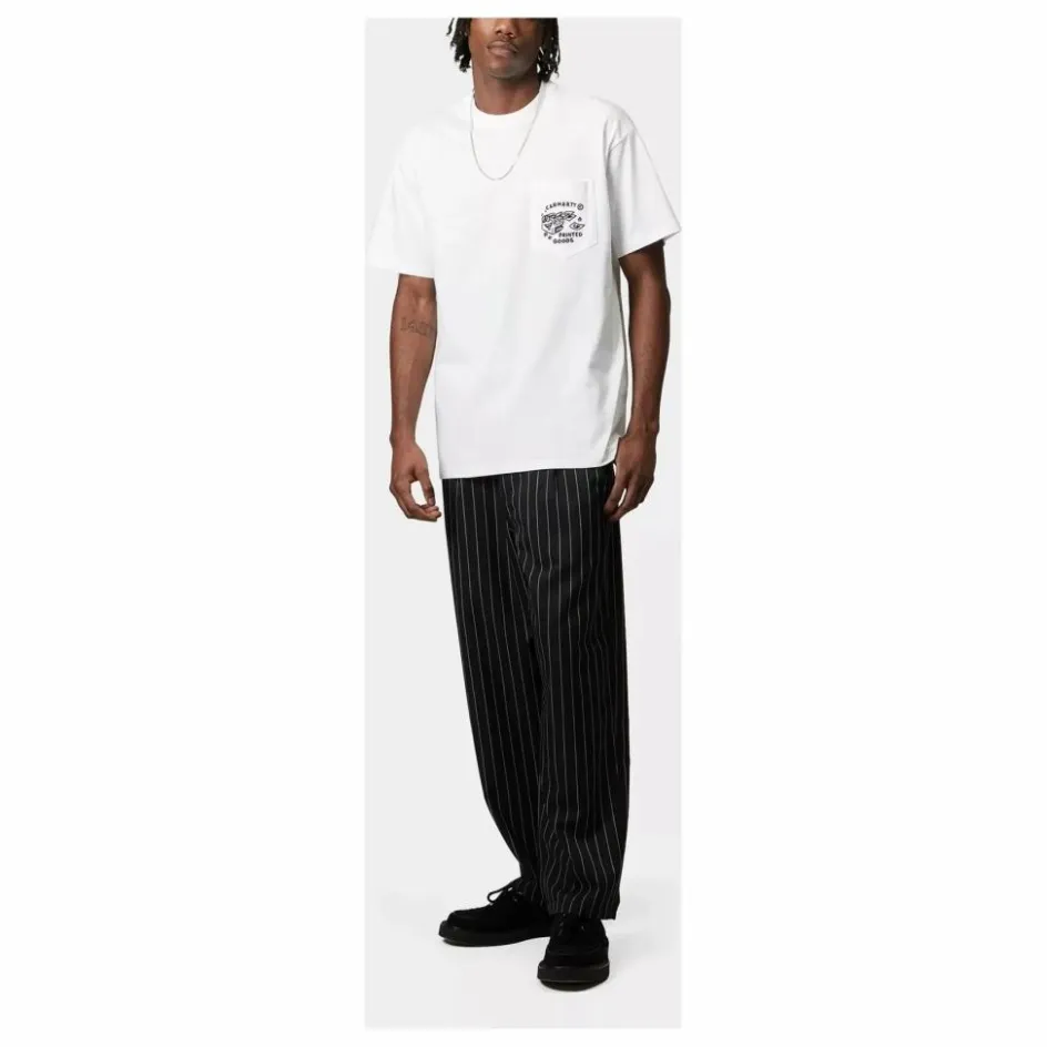 Hot Carhartt WIP T-shirt Fragments Pocket Coton Bio | Blanc
